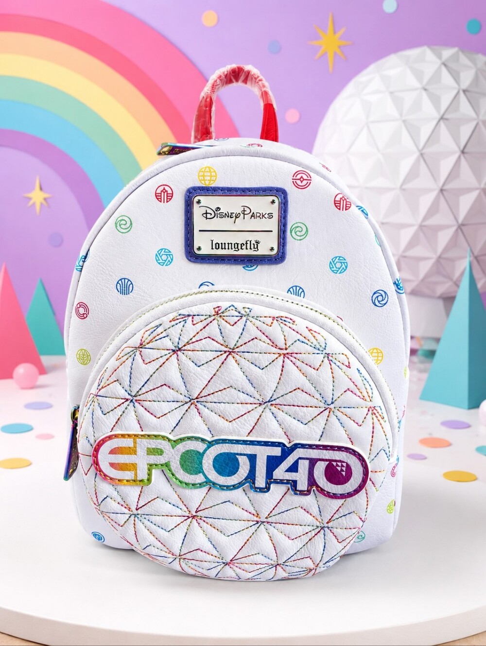 Loungefly Disney Parks EPCOT 40th Anniversary Mini Backpack Hard Tag